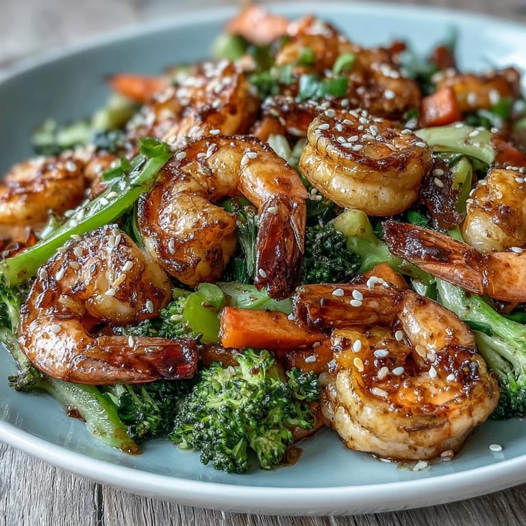 Bright bell peppers, tender shrimp, and crisp snap peas stir-fried to perfection, served atop fragrant cauliflower rice for a quick meal.