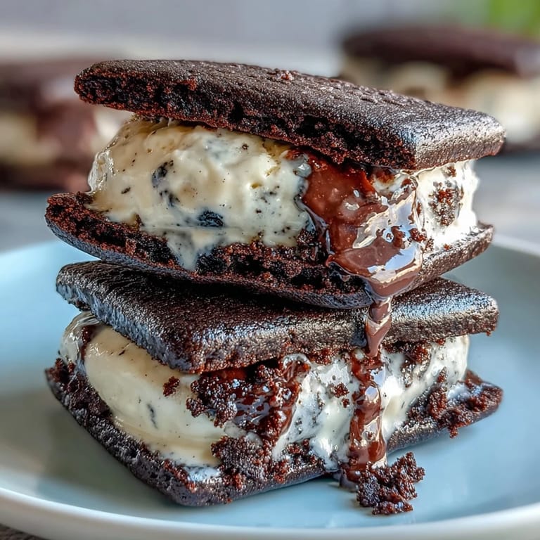 Chewy black sesame cookies embrace a scoop of creamy black sesame ice cream in this unique dessert.