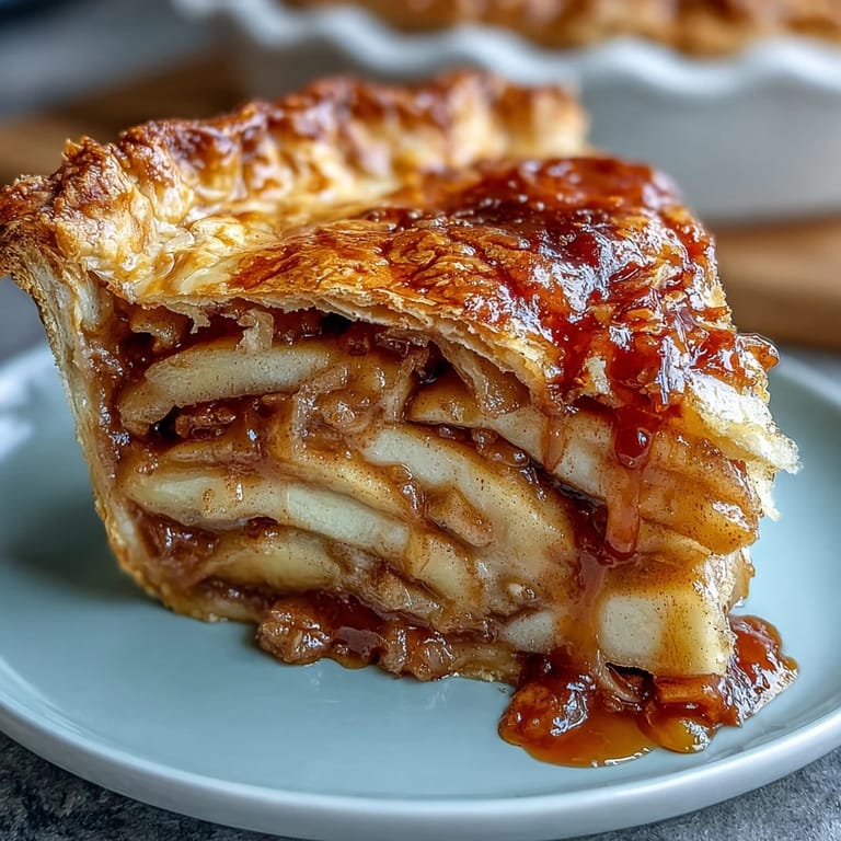 Aromatic cardamom apple pie served warm, with tender spiced apples and a buttery, golden-brown lattice crust, ideal for cozy family dinners.