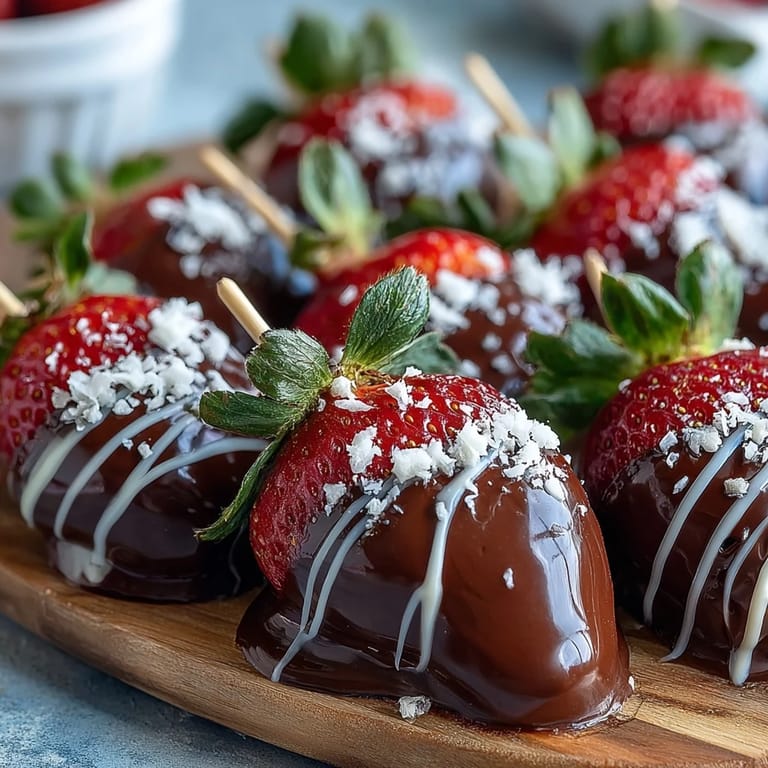 Rich, glossy chocolate-dipped strawberries artfully arranged into a heart-shaped bouquet, ideal for Valentine's Day celebrations.
