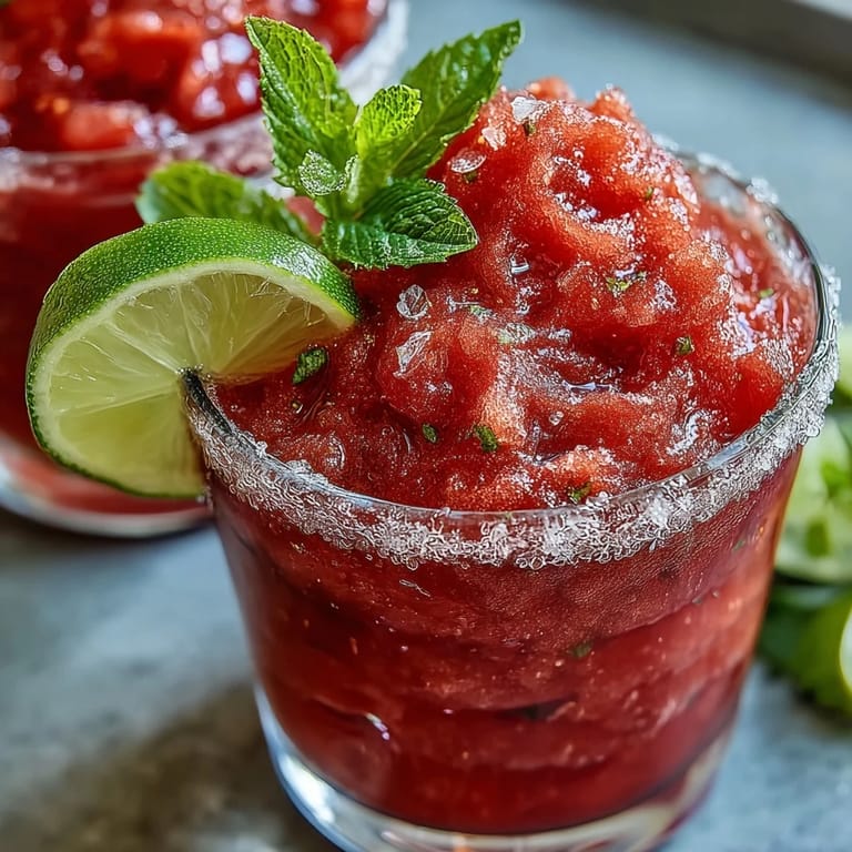 Blended frozen strawberry mocktail with sparkling lime sugar rim, a festive non-alcoholic drink for gatherings.