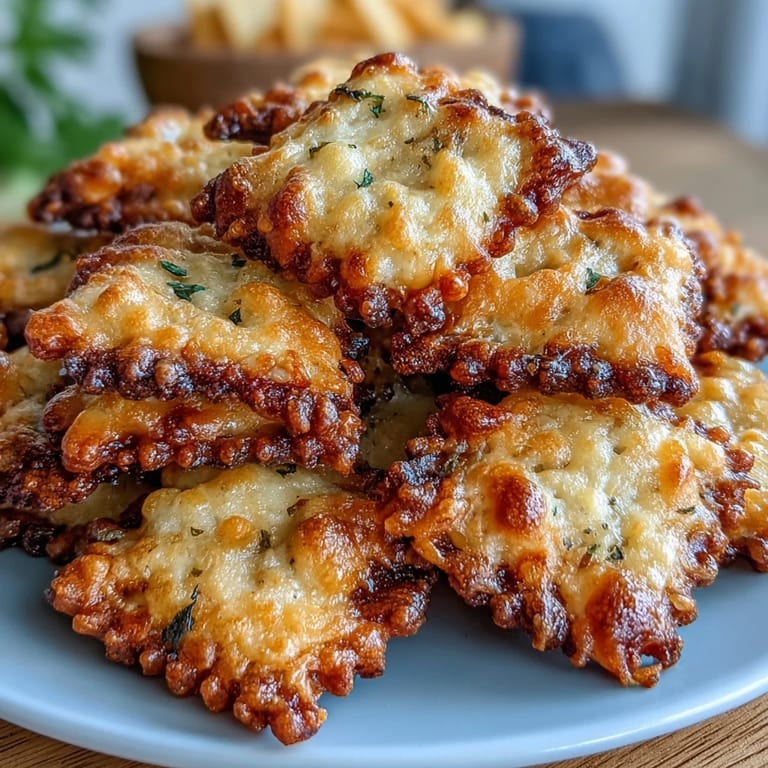 Homemade Garlic Parmesan sourdough crackers baked until golden and crunchy, with a cheesy, garlicky bite.