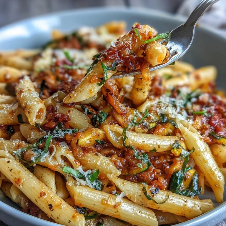 Easy one-pot vegetarian pasta with diced tomatoes, herbs, and melted cheese, perfect for a cozy, affordable family meal.