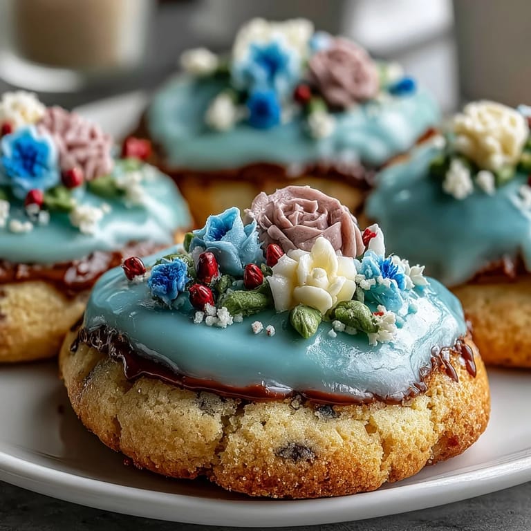 Beautiful Baby in Bloom Sugar Cookies with Royal Icing Flowers—soft vanilla cookies topped with hand-piped pastel blossoms and leaves.