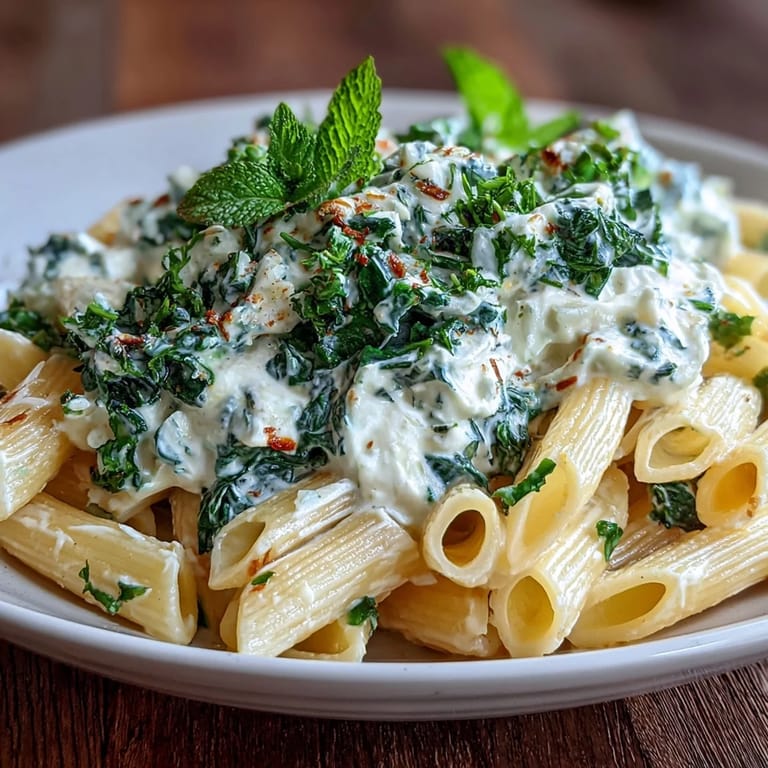 Spring Pea and Ricotta Pasta with Mint, tossed in a light sauce and topped with Parmesan for a fresh, comforting meal.