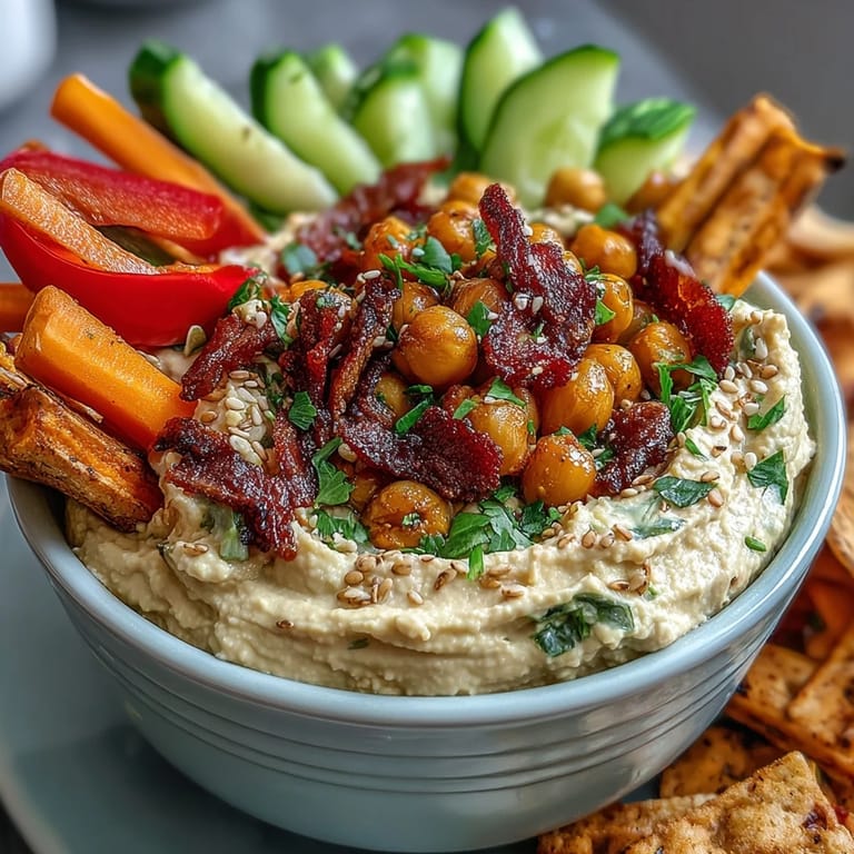 Portable Field Trip Snack Cups with Hummus and Veggies: protein-packed hummus cups loaded with crunchy seasonal vegetables, ideal for lunchboxes or picnics.
